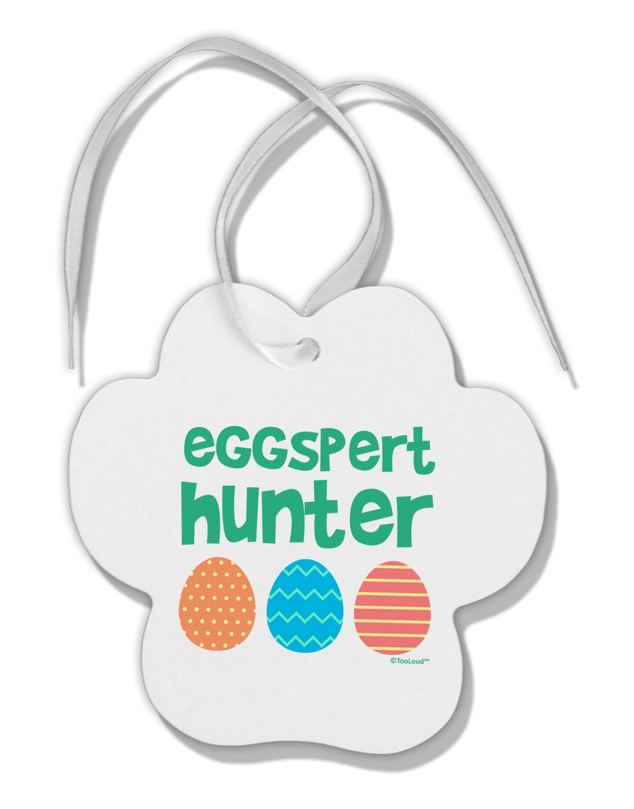 Eggspert Hunter - Easter - Green Paw Print Shaped Ornament by TooLoud-Ornament-TooLoud-White-Davson Sales