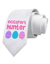 Eggspert Hunter - Easter - Pink Printed White Necktie by TooLoud
