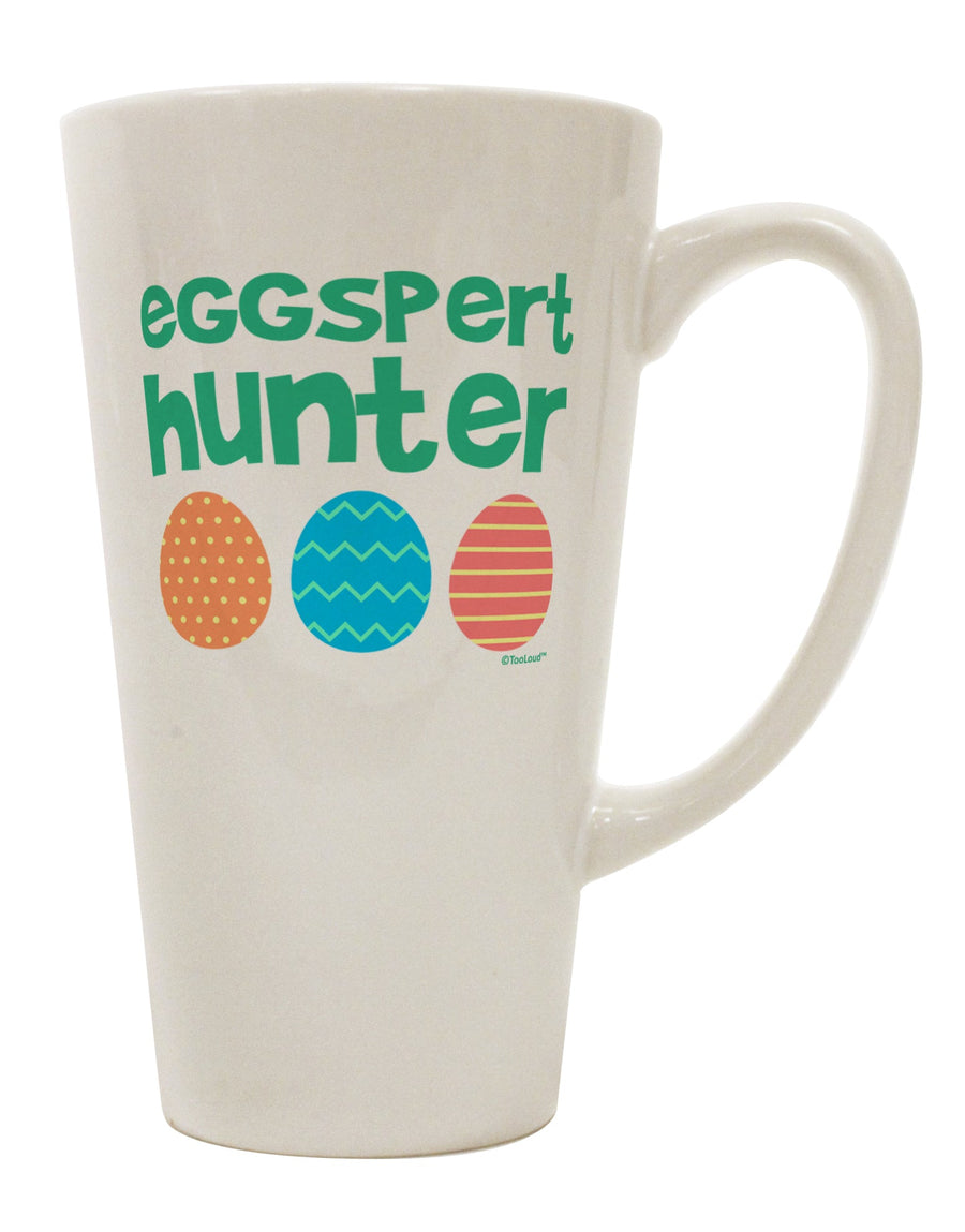 Eggspert Hunter - Easter-themed Green 16 Ounce Conical Latte Coffee Mug - Crafted by a Drinkware Connoisseur-Conical Latte Mug-TooLoud-White-Davson Sales