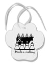 Eight Maids A Milking Text Paw Print Shaped Ornament-Ornament-TooLoud-White-Davson Sales