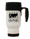 Eight Maids A Milking Text Stainless Steel 14oz Travel Mug-Travel Mugs-TooLoud-White-Davson Sales