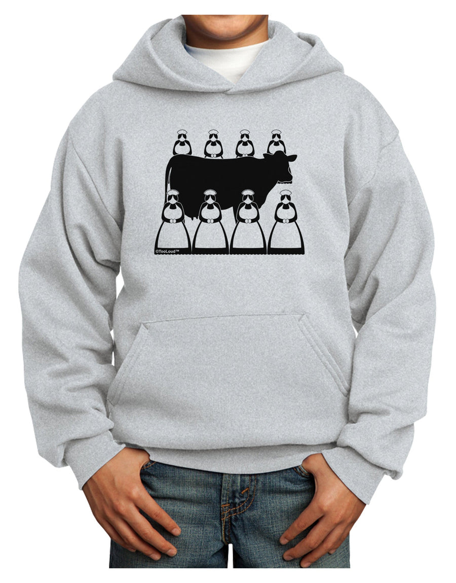 Eight Maids A Milking Youth Hoodie Pullover Sweatshirt-Youth Hoodie-TooLoud-White-XS-Davson Sales