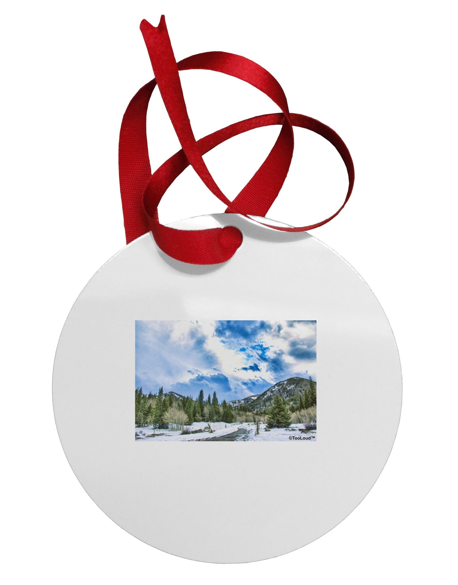 El Dora CO Circular Metal Ornament-Ornament-TooLoud-White-Davson Sales