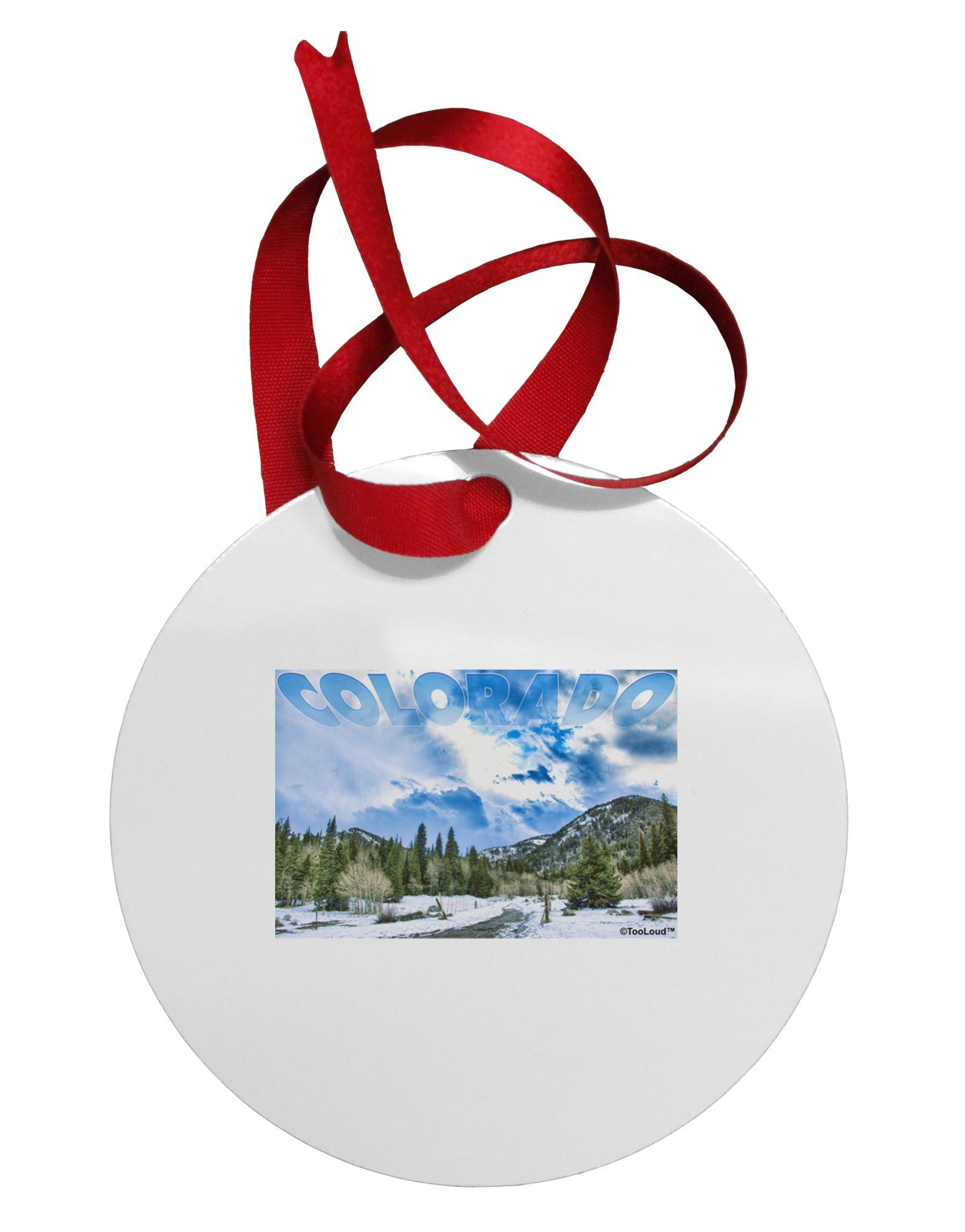 El Dora CO with Text Circular Metal Ornament-Ornament-TooLoud-White-Davson Sales