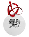 Electric Sky BnW Circular Metal Ornament-Ornament-TooLoud-White-Davson Sales