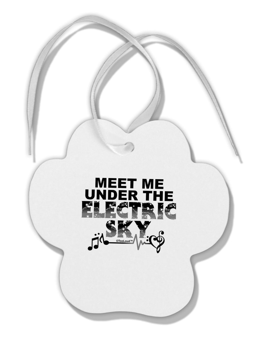 Electric Sky BnW Paw Print Shaped Ornament-Ornament-TooLoud-White-Davson Sales