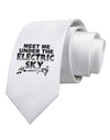 Electric Sky BnW Printed White Necktie