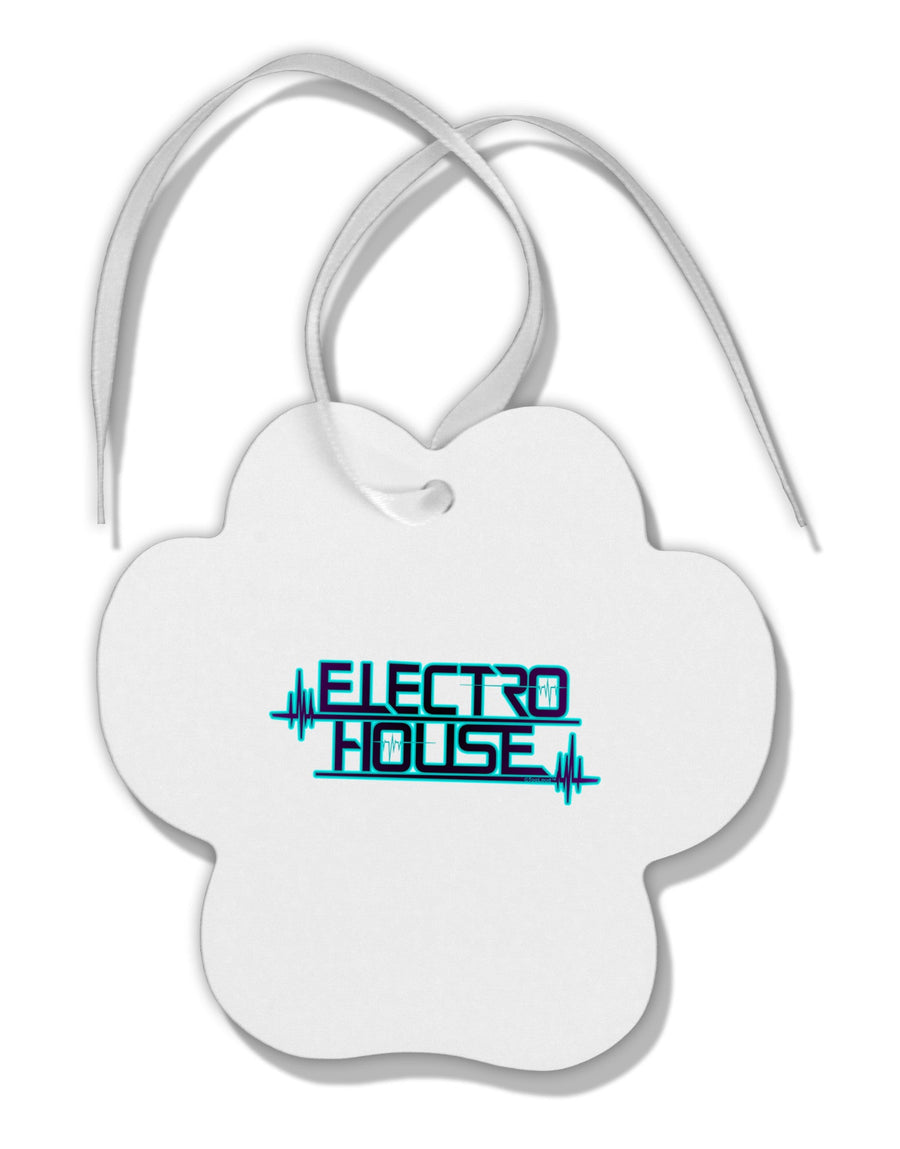 Electro House Bolt Paw Print Shaped Ornament-Ornament-TooLoud-White-Davson Sales