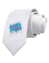 Electro House Equalizer Printed White Necktie