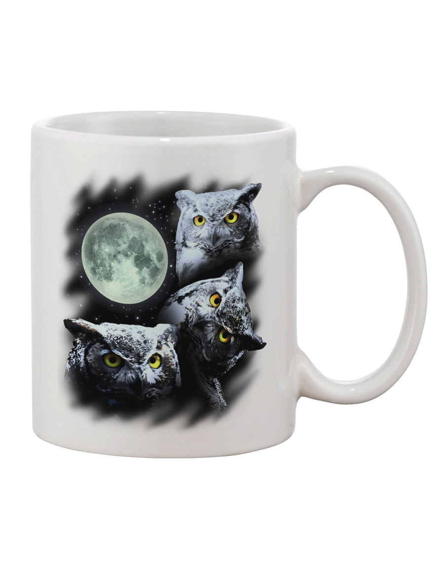 Elegant 11 oz Coffee Mug featuring Three Owls and Moon - TooLoud-11 OZ Coffee Mug-TooLoud-White-Davson Sales