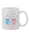 Elegant Abominable Snowman Yeti Couple - Festive Christmas Printed 11 oz Coffee Mug - TooLoud-11 OZ Coffee Mug-TooLoud-White-Davson Sales