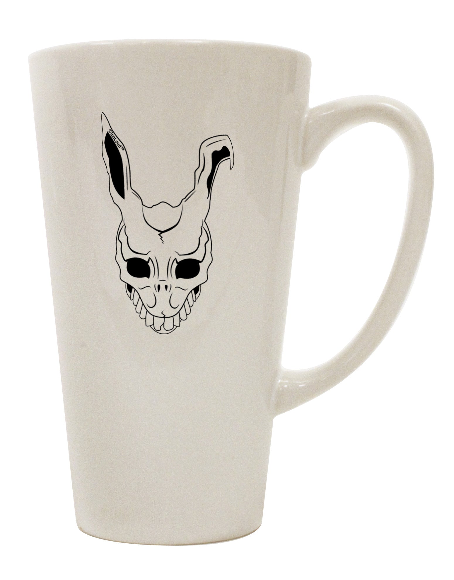 Elegant and Charming Scary Face Bunny White 16 Ounce Conical Latte Coffee Mug - TooLoud-Conical Latte Mug-TooLoud-White-Davson Sales
