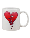Elegant and Durable Crumbling Broken Heart Printed 11 oz Coffee Mug - TooLoud-11 OZ Coffee Mug-TooLoud-White-Davson Sales