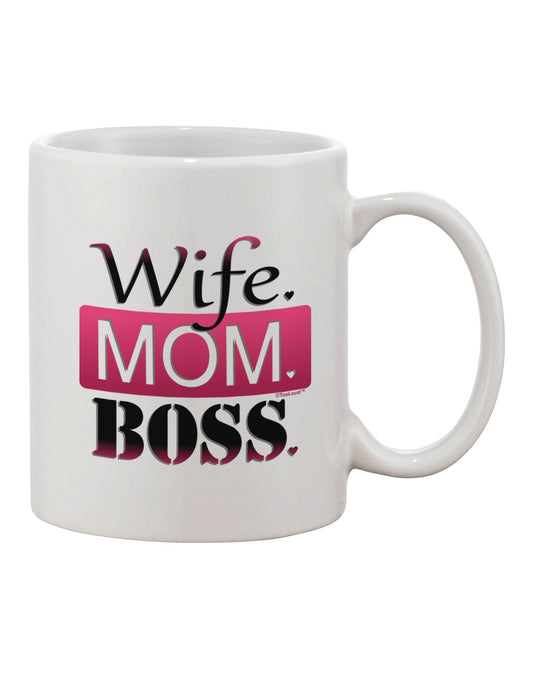 Elegant and Empowering Wife Mom Boss Coffee Mug - TooLoud-11 OZ Coffee Mug-TooLoud-White-Davson Sales