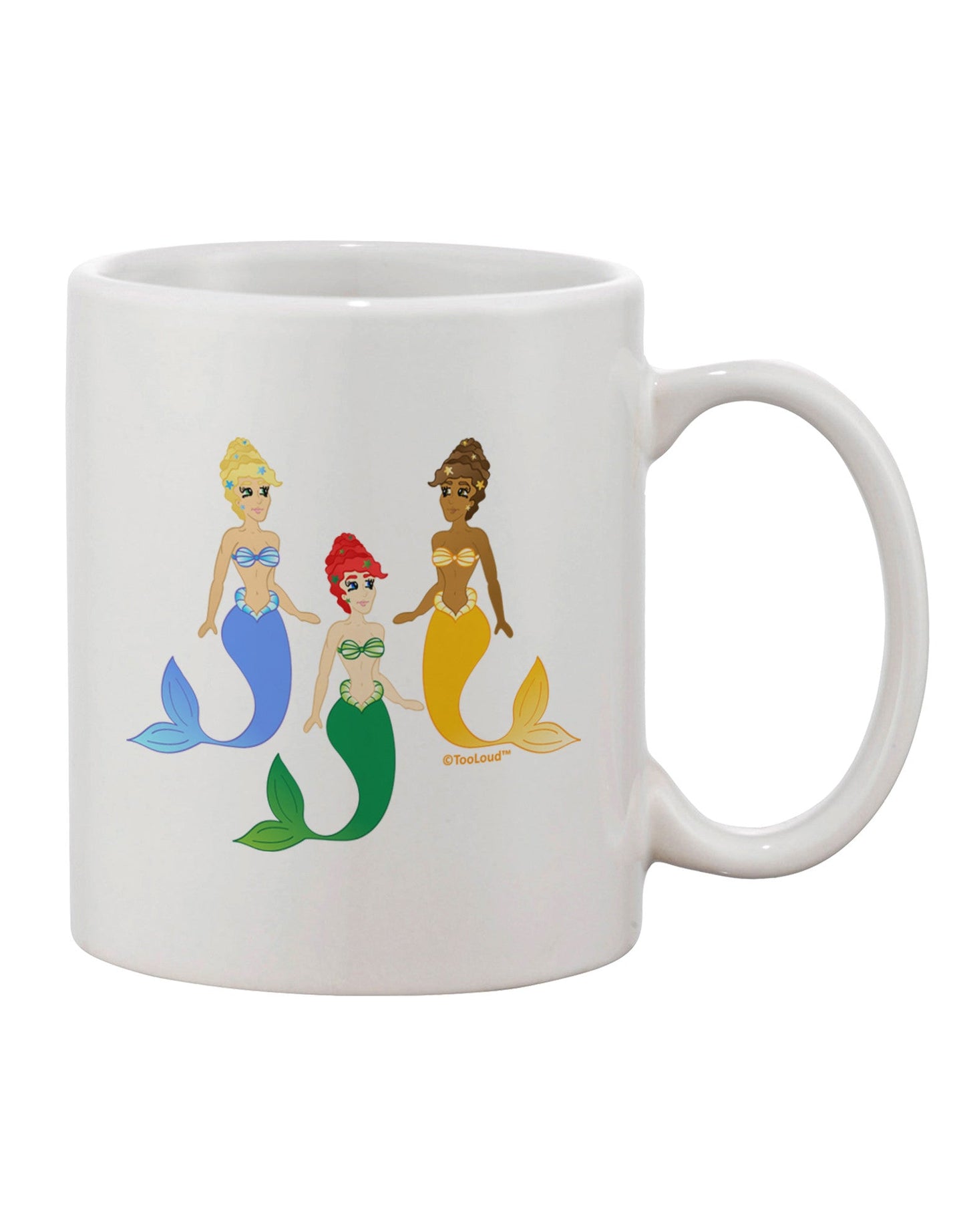 Elegant and Enchanting Three Mermaids 11 oz Coffee Mug - TooLoud-11 OZ Coffee Mug-TooLoud-White-Davson Sales