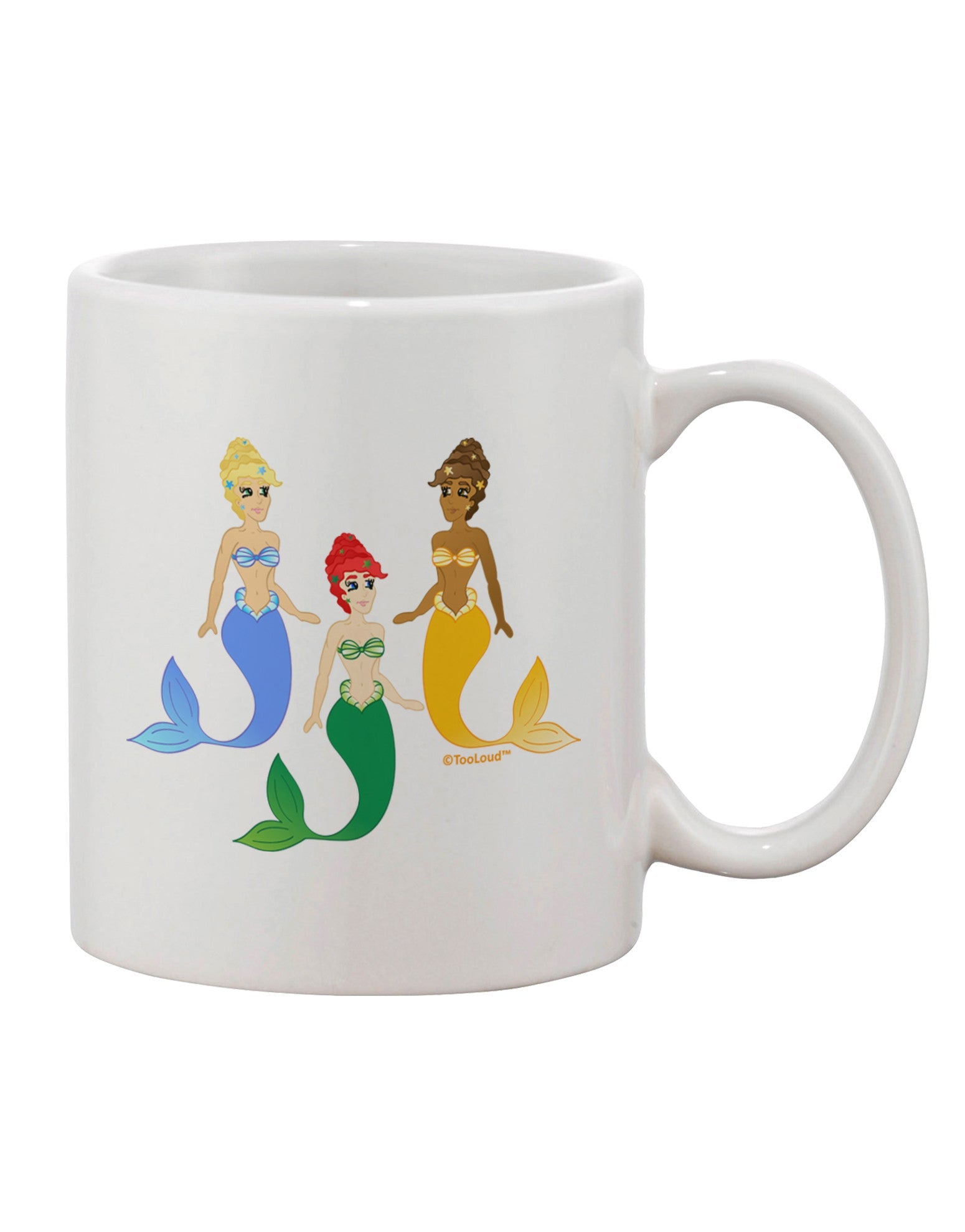 Elegant and Enchanting Three Mermaids 11 oz Coffee Mug - TooLoud-11 OZ Coffee Mug-TooLoud-White-Davson Sales