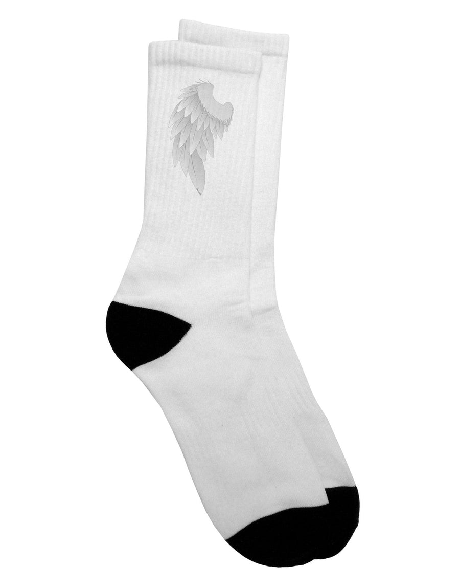 Elegant and Symbolic Single Left Angel Wing Design for Couples - Adult Crew Socks - TooLoud-Socks-TooLoud-White-Ladies-4-6-Davson Sales