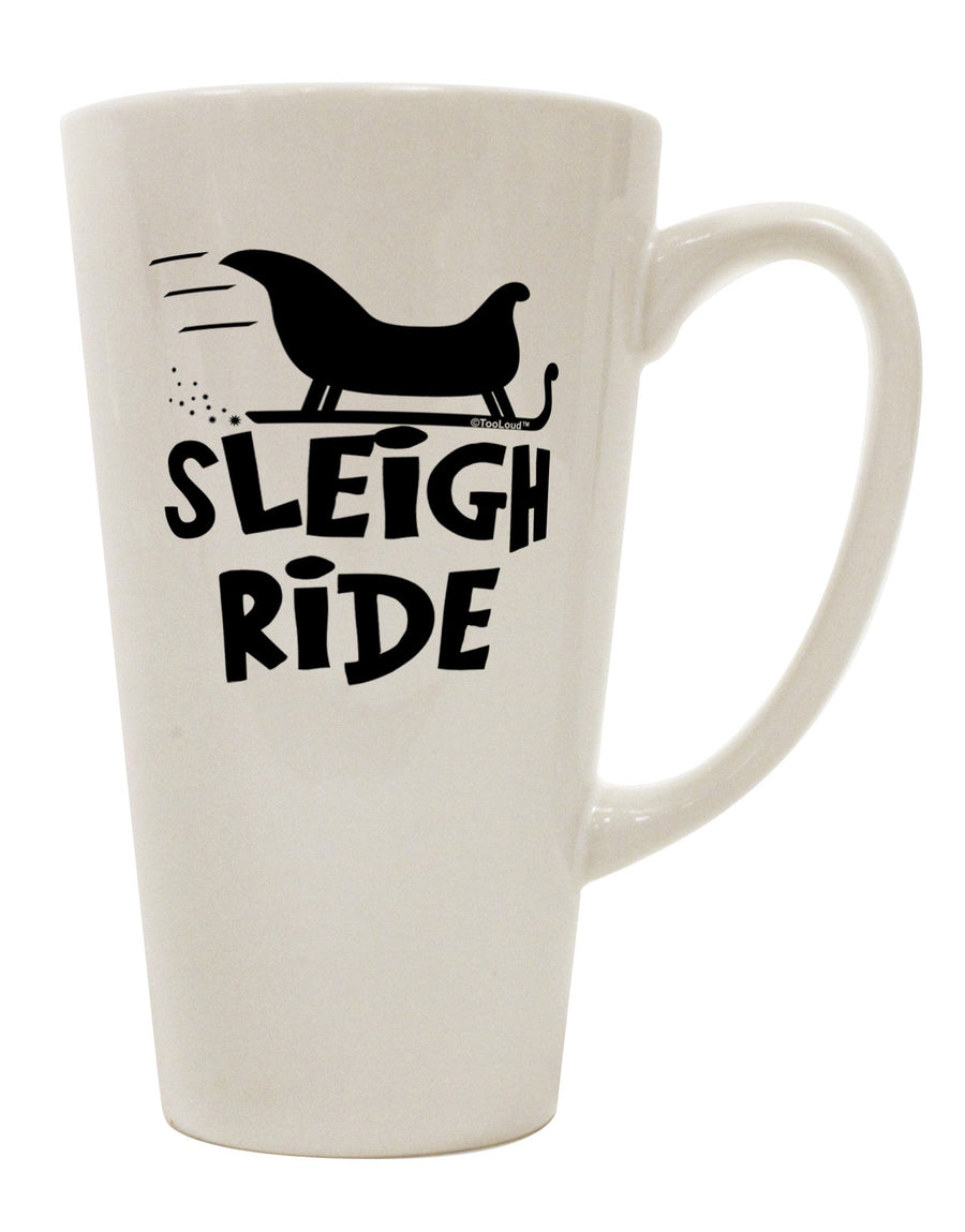 Elegant and Timeless 16 Ounce Conical Latte Coffee Mug - Perfect for Sleigh Ride Enthusiasts - TooLoud-Conical Latte Mug-TooLoud-White-Davson Sales