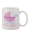 Elegant Baby Carriage Printed 11 oz Coffee Mug - Perfect for Celebrating a Newborn Girl - TooLoud-11 OZ Coffee Mug-TooLoud-White-Davson Sales