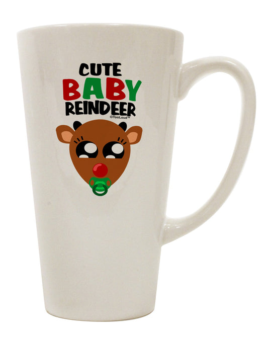 Elegant Baby Reindeer Coordinated Deer 16 Ounce Conical Latte Coffee Mug - TooLoud-Conical Latte Mug-TooLoud-White-Davson Sales