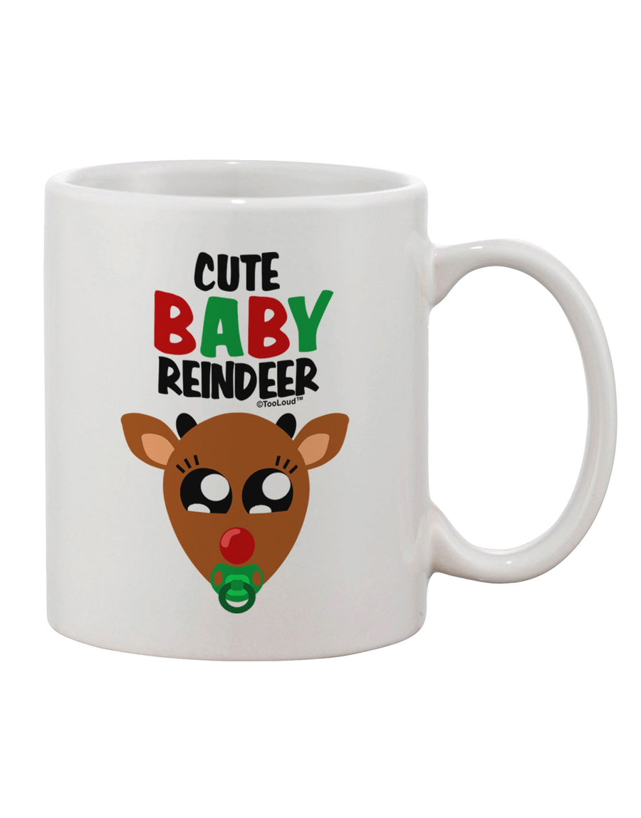 Elegant Baby Reindeer Coordinated Deer Print 11 oz Coffee Mug - TooLoud-11 OZ Coffee Mug-TooLoud-White-Davson Sales