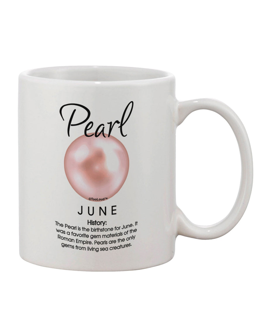 Elegant Birthstone Pearl Printed 11 oz Coffee Mug - Expertly Crafted by TooLoud-11 OZ Coffee Mug-TooLoud-White-Davson Sales