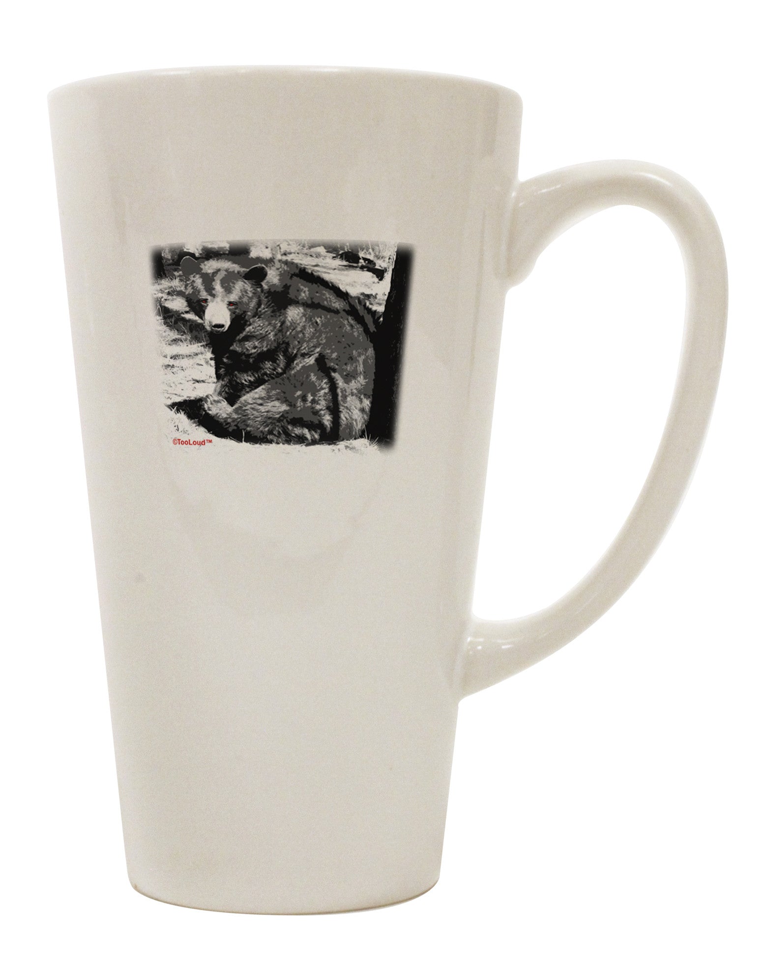 Elegant Black Bear 16 Ounce Conical Latte Coffee Mug - TooLoud-Conical Latte Mug-TooLoud-White-Davson Sales