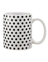 Elegant Black Polka Dots on White 11 oz Coffee Mug with All Over Print - Crafted by a Drinkware Expert-11 OZ Coffee Mug-TooLoud-White-Davson Sales