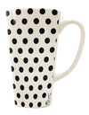 Elegant Black Polka Dots on White 16 Ounce Conical Latte Coffee Mug - Expertly Crafted by TooLoud-Conical Latte Mug-TooLoud-White-Davson Sales