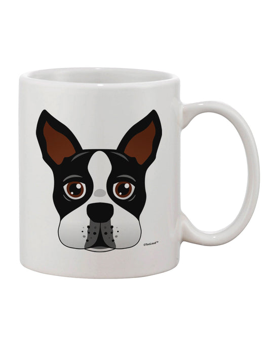 Elegant Boston Terrier Dog Face Adorned 11 oz Coffee Mug - TooLoud-11 OZ Coffee Mug-TooLoud-White-Davson Sales