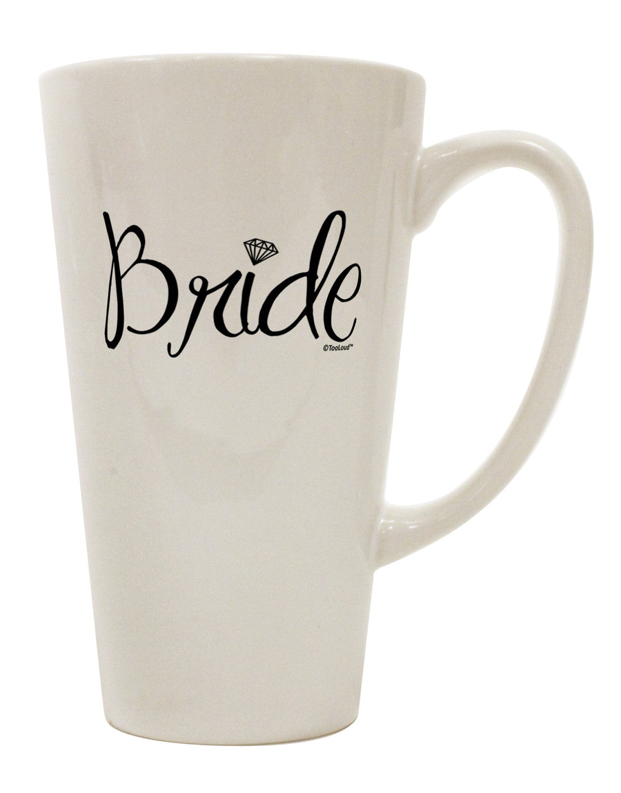 Elegant Bride-Themed Diamond 16 Ounce Conical Latte Coffee Mug - TooLoud-Conical Latte Mug-TooLoud-White-Davson Sales