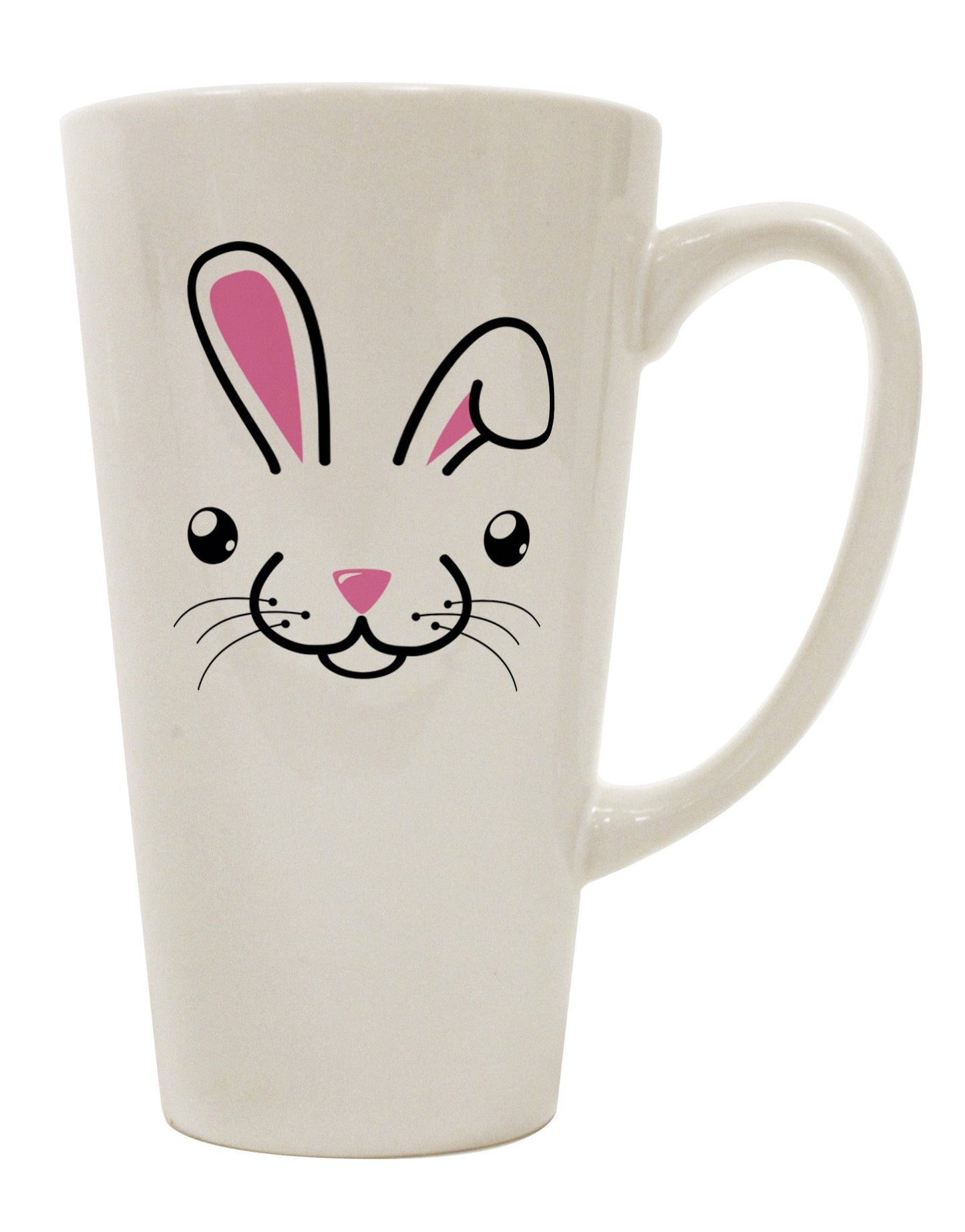 Elegant Bunny Face 16 Ounce Conical Latte Coffee Mug - TooLoud-Conical Latte Mug-TooLoud-White-Davson Sales