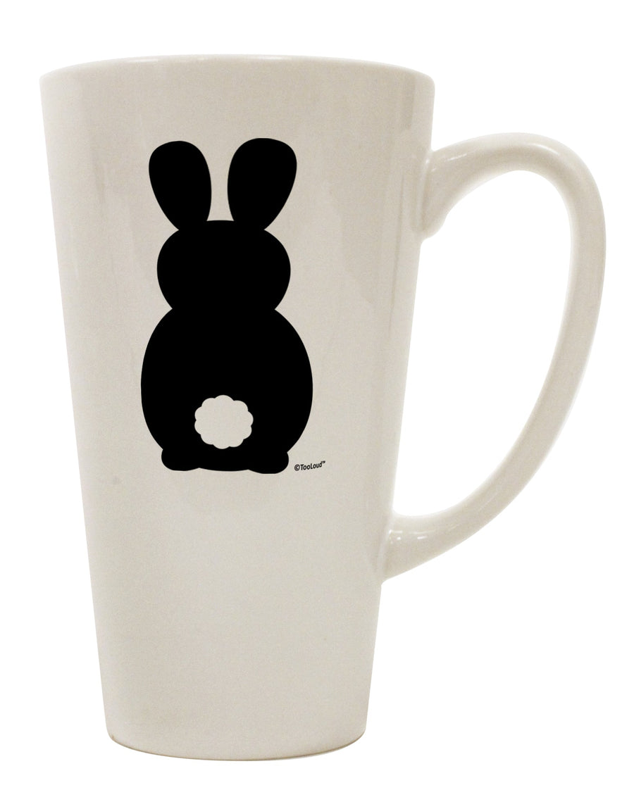 Elegant Bunny Silhouette with Tail 16 Ounce Conical Latte Coffee Mug - Expertly Crafted by TooLoud-Conical Latte Mug-TooLoud-White-Davson Sales
