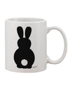 Elegant Bunny Silhouette with Tail Design on 11 oz Coffee Mug - Crafted by a Drinkware Expert-11 OZ Coffee Mug-TooLoud-White-Davson Sales