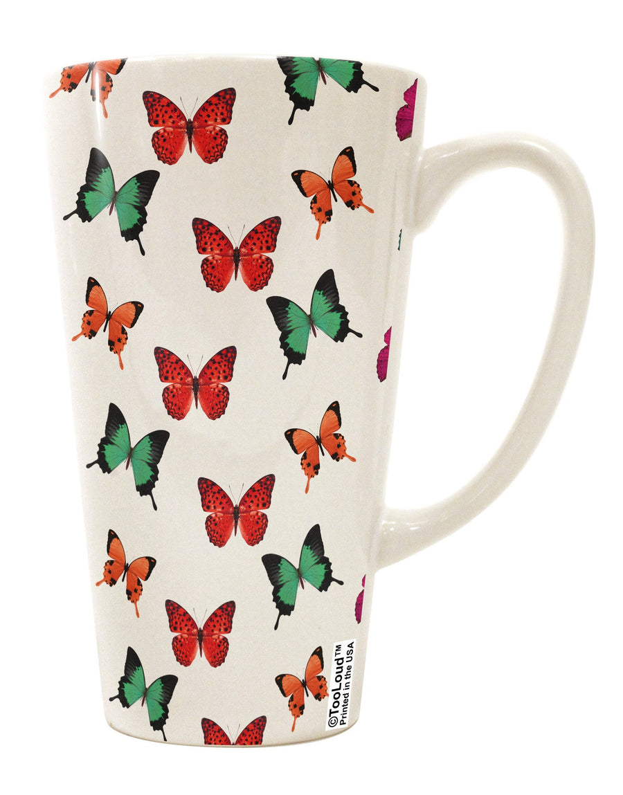 Elegant Butterfly-Themed 16 Ounce Conical Latte Coffee Mug - Perfect for All Over Print Designs - TooLoud-Conical Latte Mug-TooLoud-White-Davson Sales