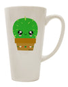 Elegant Cactus-inspired 16 Ounce Conical Latte Coffee Mug - Crafted by a Drinkware Expert-Conical Latte Mug-TooLoud-White-Davson Sales