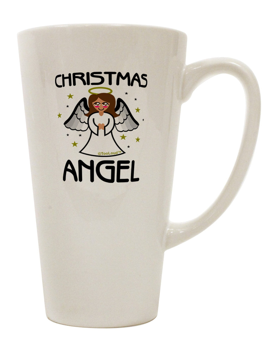 Elegant Christmas Angel Conical Latte Coffee Mug - Perfect for Festive Beverages TooLoud-Conical Latte Mug-TooLoud-White-Davson Sales