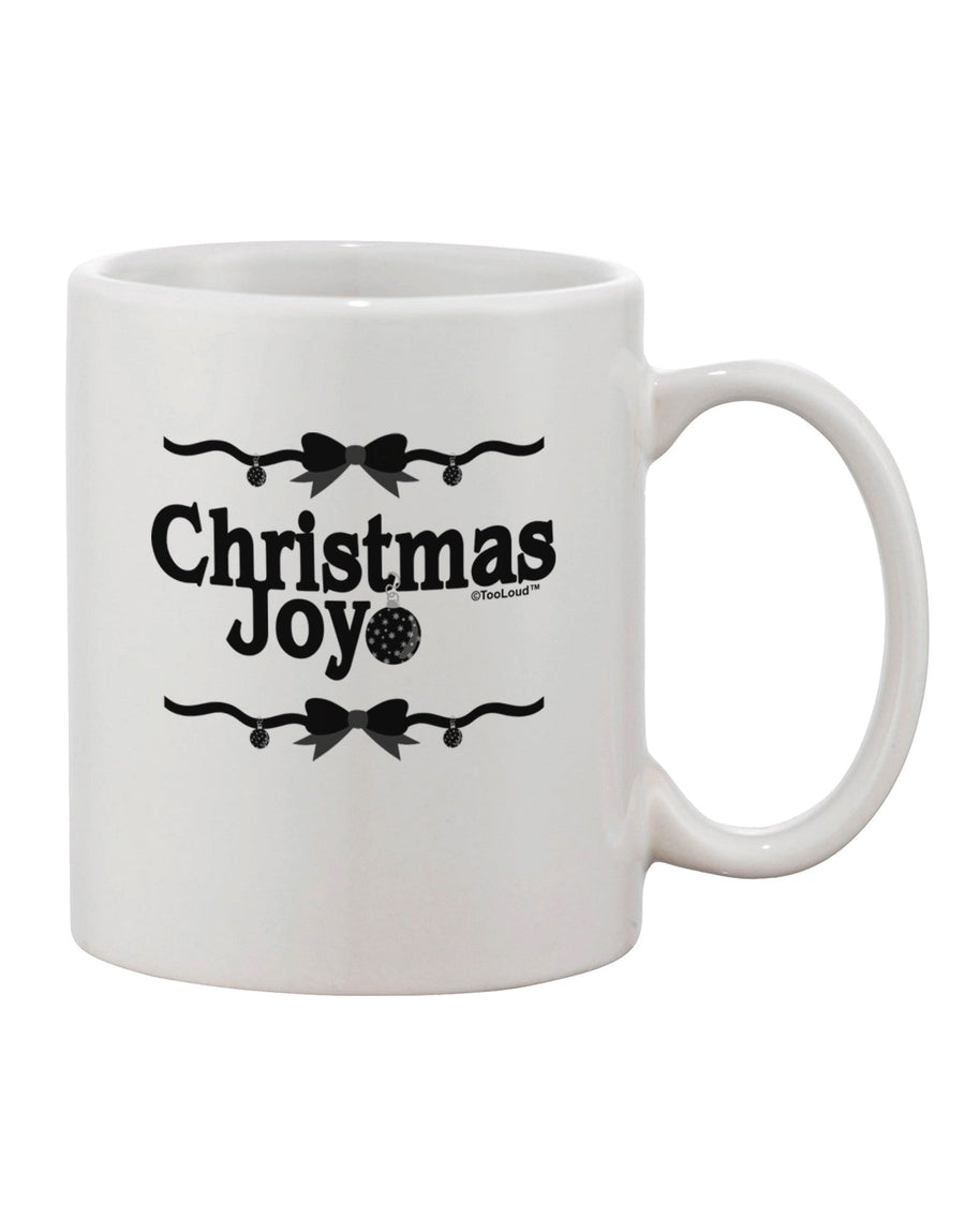 Elegant Christmas Joy Black and White Printed 11 oz Coffee Mug - TooLoud-11 OZ Coffee Mug-TooLoud-White-Davson Sales