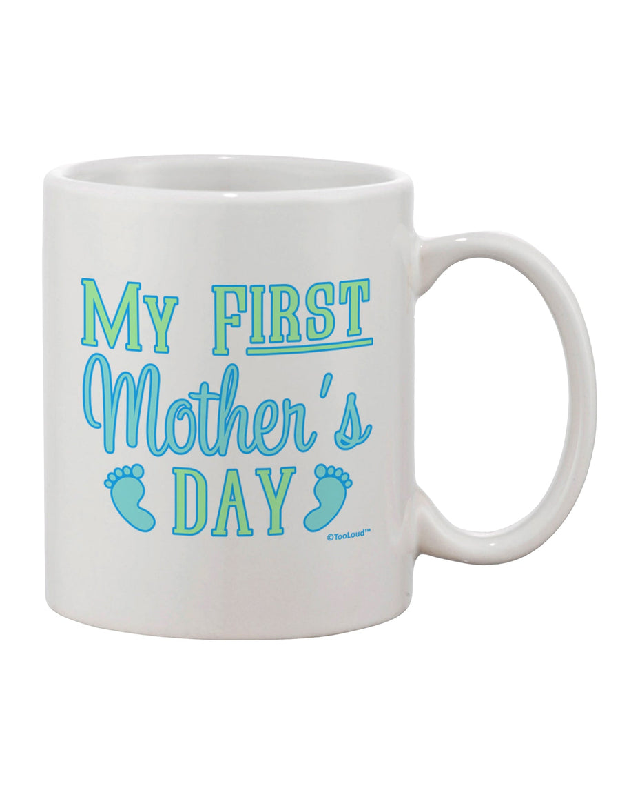 Elegant Commemoration of Motherhood - Baby Feet - Blue Printed 11 oz Coffee Mug by TooLoud-11 OZ Coffee Mug-TooLoud-White-Davson Sales