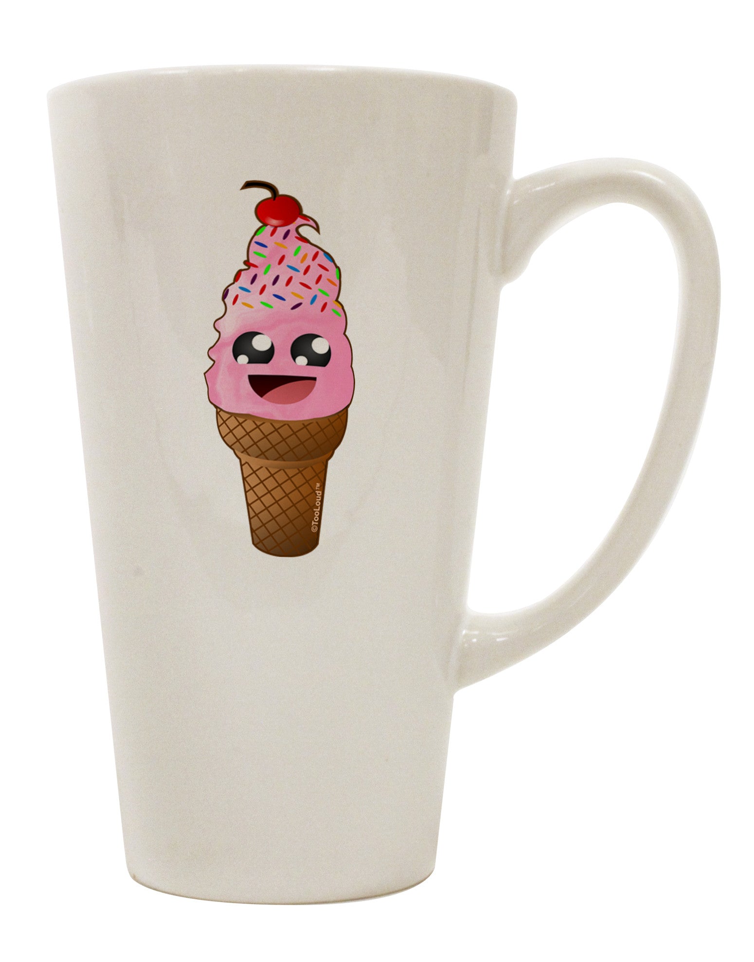 Elegant Conical Latte Coffee Mug with Adorable Ice Cream Cone Design - TooLoud-Conical Latte Mug-TooLoud-White-Davson Sales