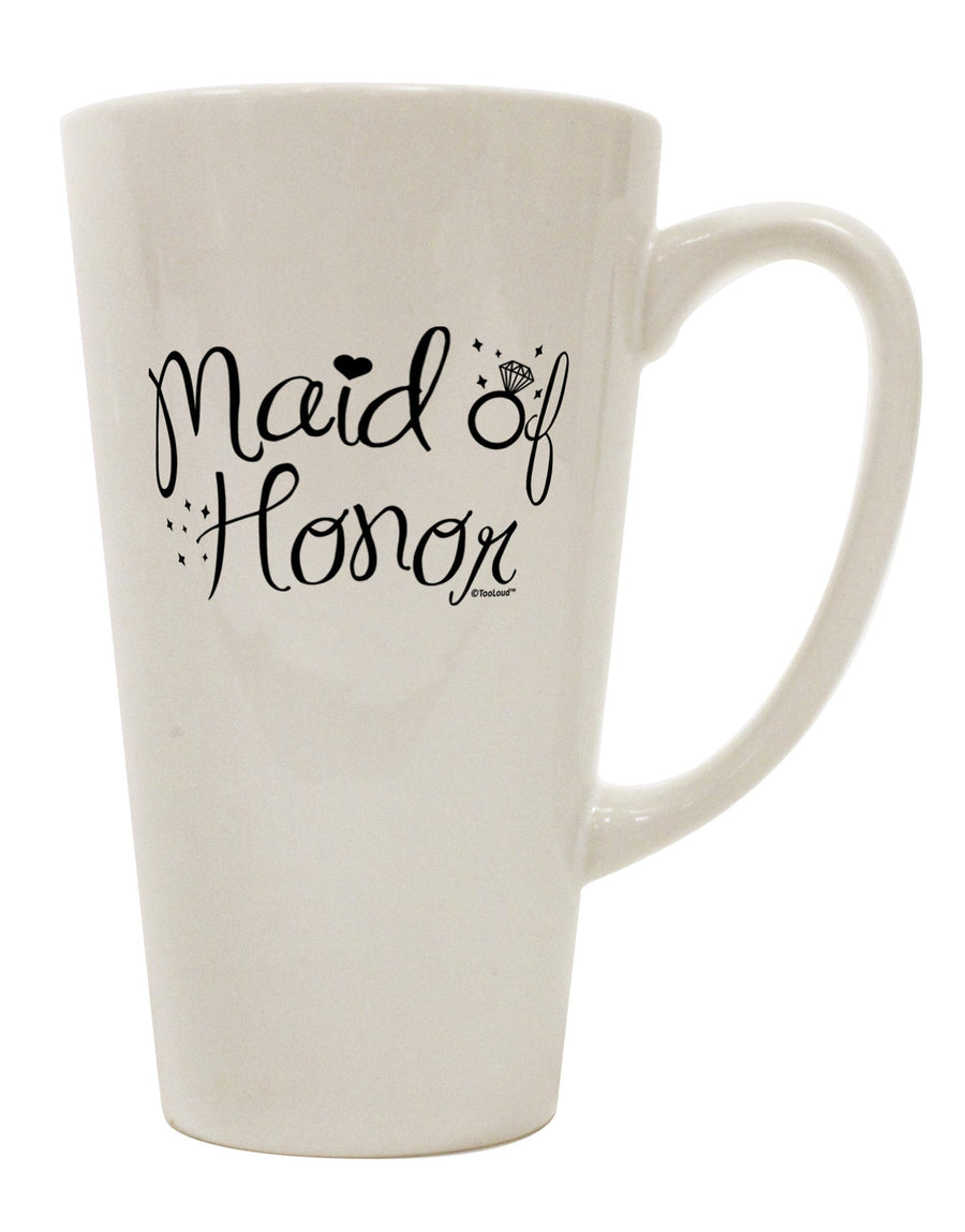 Elegant Conical Latte Coffee Mug with Diamond Ring Design - Perfect for Maid of Honor - TooLoud-Conical Latte Mug-TooLoud-White-Davson Sales