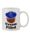 Elegant Cream-Filled Blue Cupcake Design on a Premium 11 oz Coffee Mug - Expertly Crafted by TooLoud-11 OZ Coffee Mug-TooLoud-White-Davson Sales