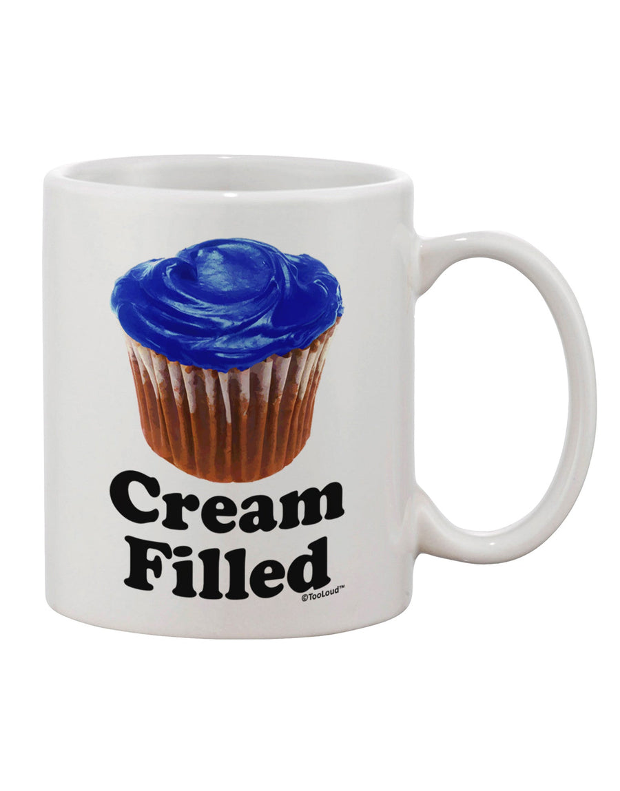 Elegant Cream-Filled Blue Cupcake Design on a Premium 11 oz Coffee Mug - Expertly Crafted by TooLoud-11 OZ Coffee Mug-TooLoud-White-Davson Sales