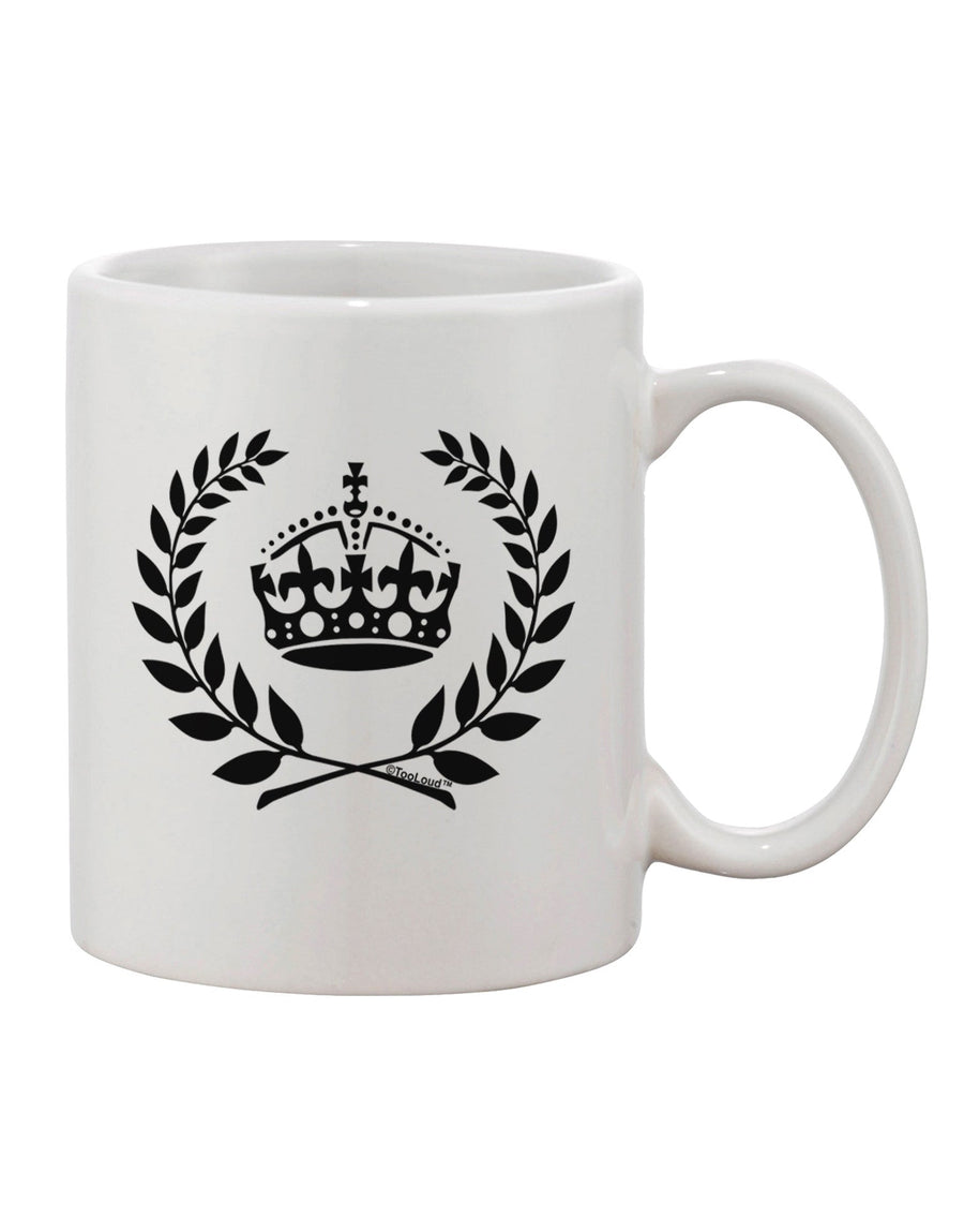 Elegant Crown and Laurel Design on a Premium 11 oz Coffee Mug - TooLoud-11 OZ Coffee Mug-TooLoud-White-Davson Sales