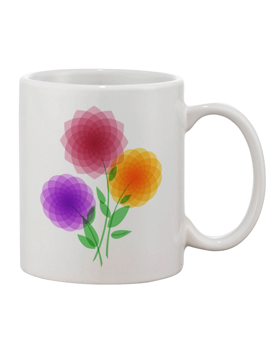 Elegant Crystal Dahlias Printed 11 oz Coffee Mug - Perfect for Savoring Your Favorite Beverages TooLoud-11 OZ Coffee Mug-TooLoud-White-Davson Sales