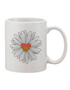 Elegant Daisy Heart Patterned 11 oz Coffee Mug - TooLoud-11 OZ Coffee Mug-TooLoud-White-Davson Sales