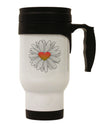 Elegant Daisy Heart Stainless Steel 14 OZ Travel Mug - Expertly Crafted Drinkware TooLoud-Travel Mugs-TooLoud-Davson Sales