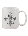 Elegant Distressed Fleur de Lis 11 oz Coffee Mug - TooLoud-11 OZ Coffee Mug-TooLoud-White-Davson Sales