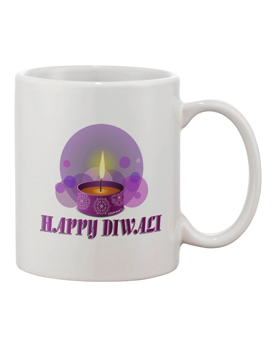 Elegant Diwali Celebration Purple Candle Design 11 oz Coffee Mug - Expertly Crafted by TooLoud-11 OZ Coffee Mug-TooLoud-White-Davson Sales