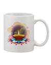 Elegant Diya and Rangoli Patterned 11 oz Coffee Mug - Crafted by a Drinkware Expert-11 OZ Coffee Mug-TooLoud-White-Davson Sales